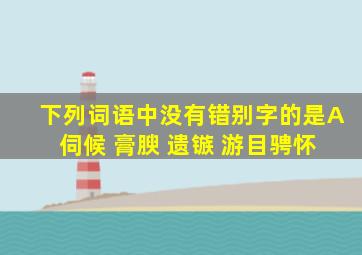 下列词语中没有错别字的是A 伺候 膏腴 遗镞 游目骋怀